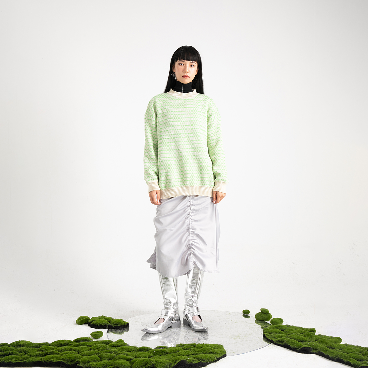 Striped Contrast Round Neck Pullover Knitted Sweater