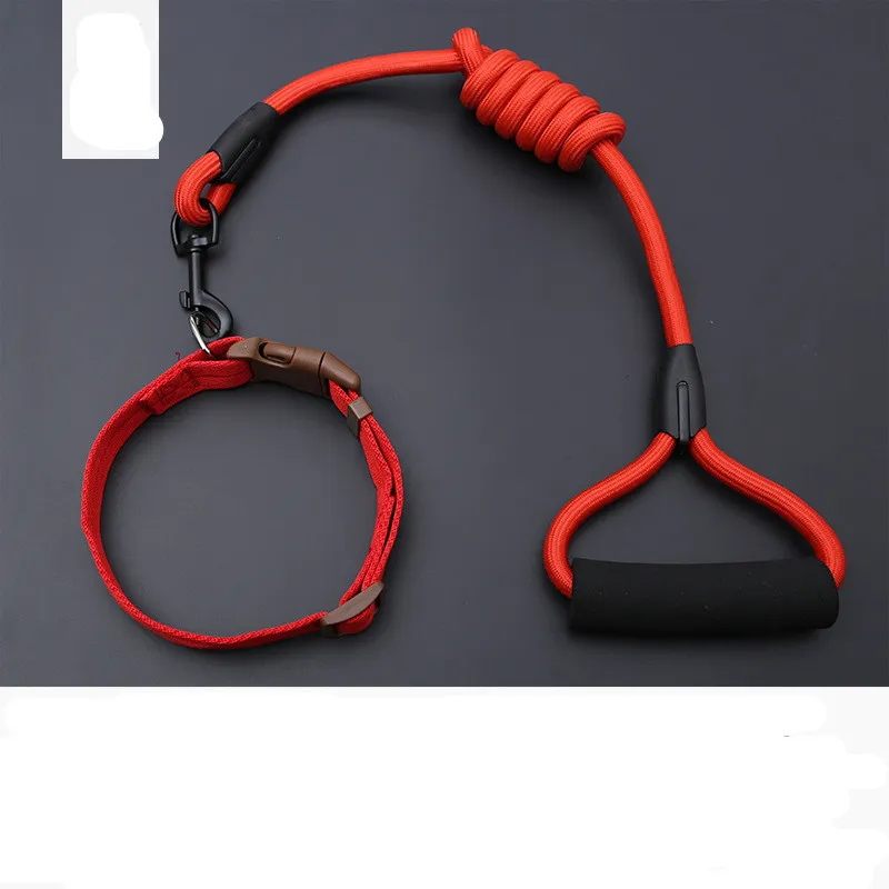 Dog Leash Golden Retriever Teddy Chest Strap Collar - Red