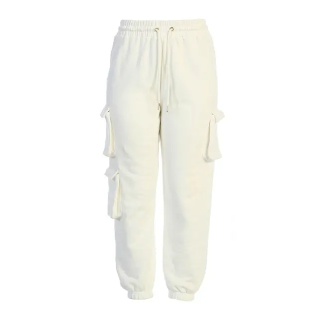 Explosion Style Multi Pocket Overalls For Women High Waist White - Shop at LoveMi