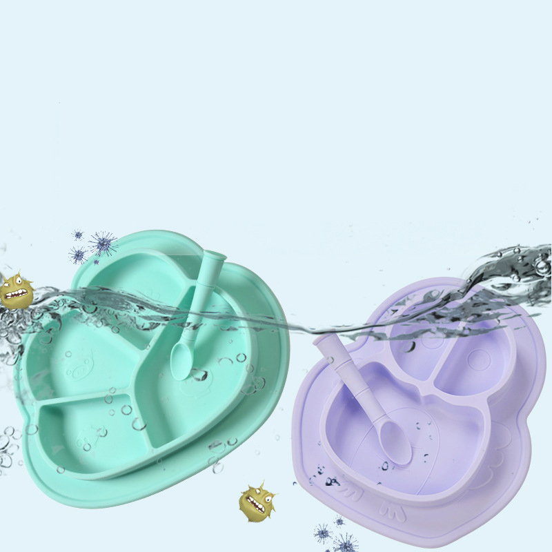Baby Plate Learn To Eat Training Spoon Tableware