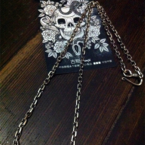 Handmade Ukiyo-E Tattoo Style Too Horn 925 Sterling Silver Necklace