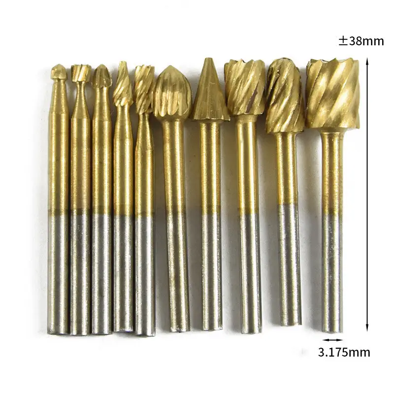 High Speed Steel Rotary Titanium Coated File Set