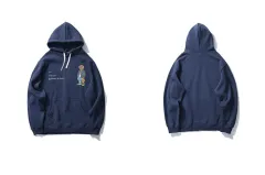 Men's Retro Bear Hooded Sweater Couples Dress - Blue - View 1