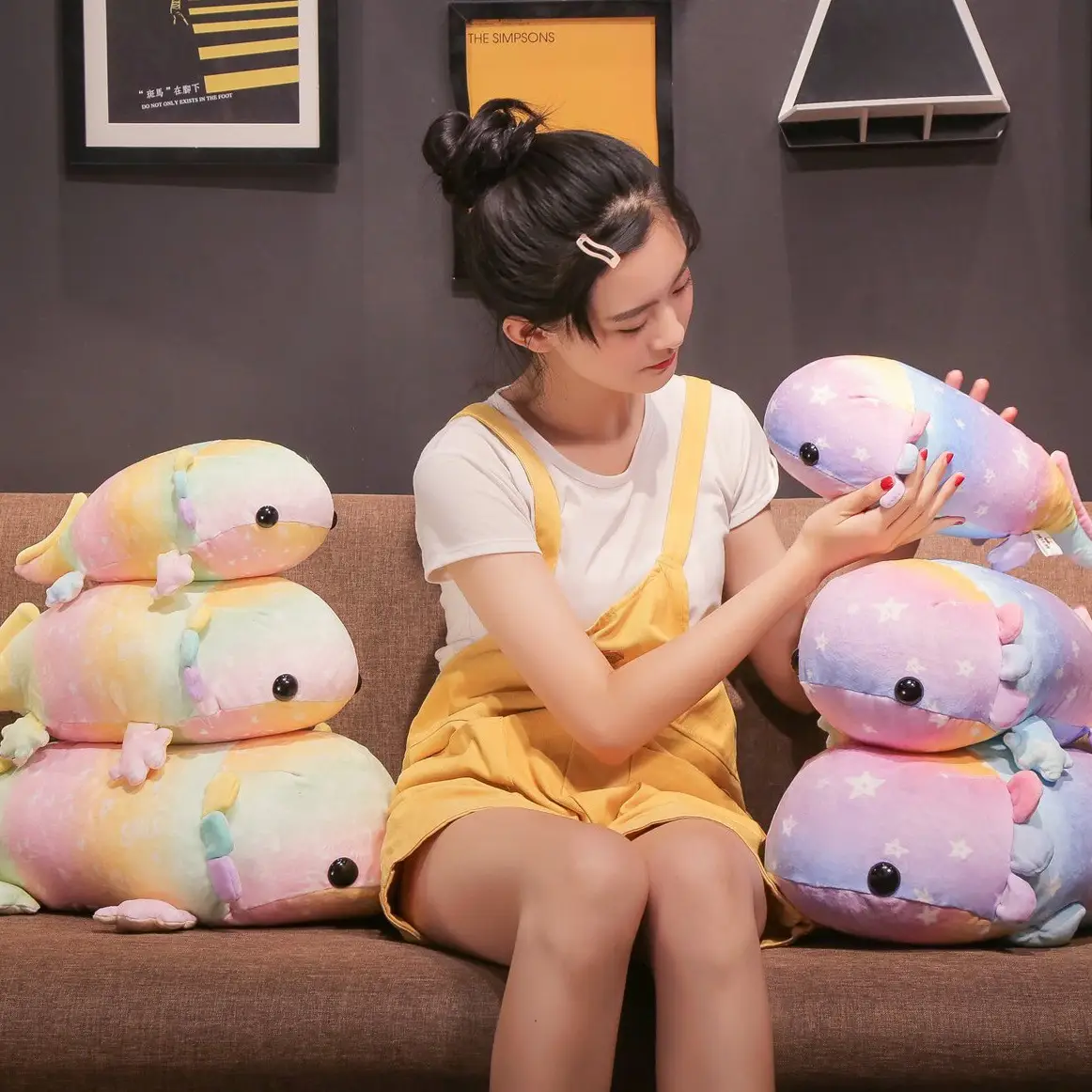 Soft Colored Hexagonal Dinosaur Fish Doll Oriental Newt