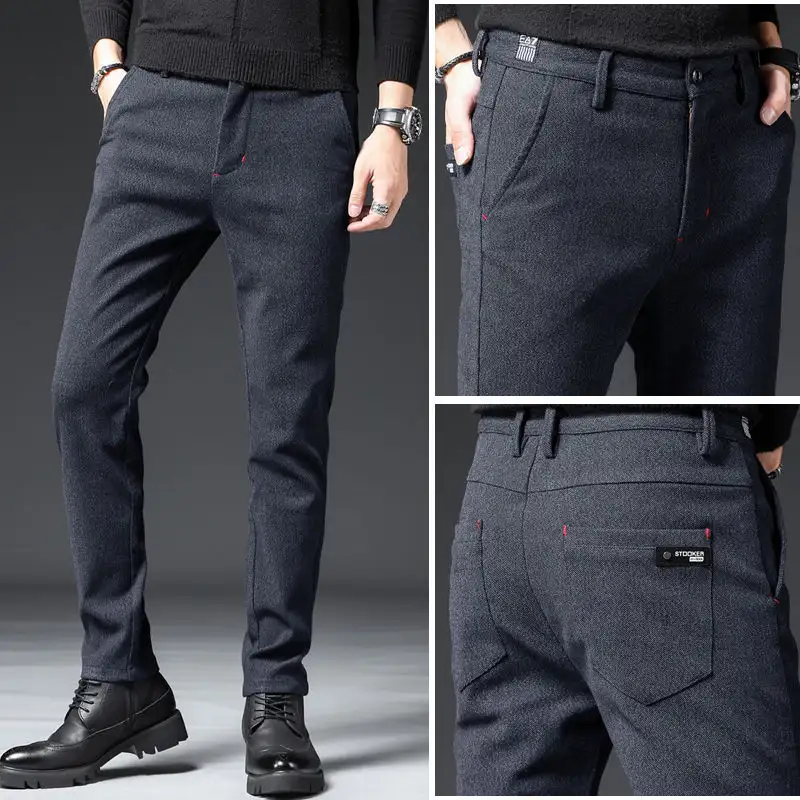 Business Casual Black Men's Straight Casual Pants