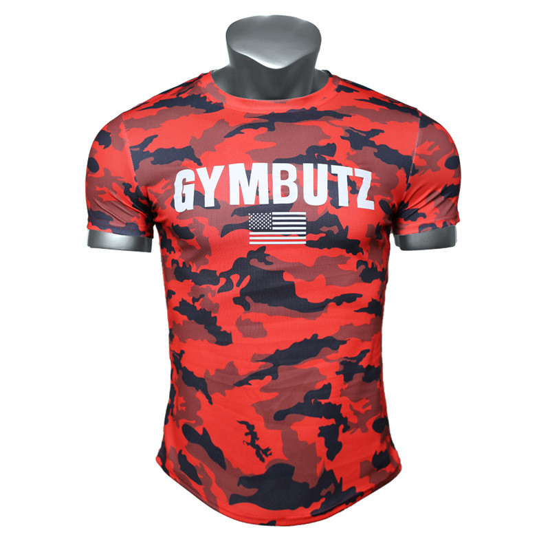 Camouflage Short-Sleeved T-Shirt Men's Quick-Drying Fitness Training Suit