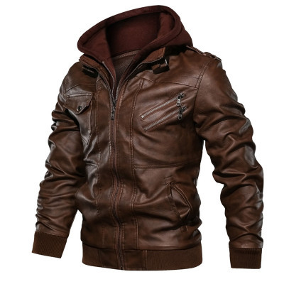 Men's Youth Casual Hooded Motorcycle Plus Size Jacket