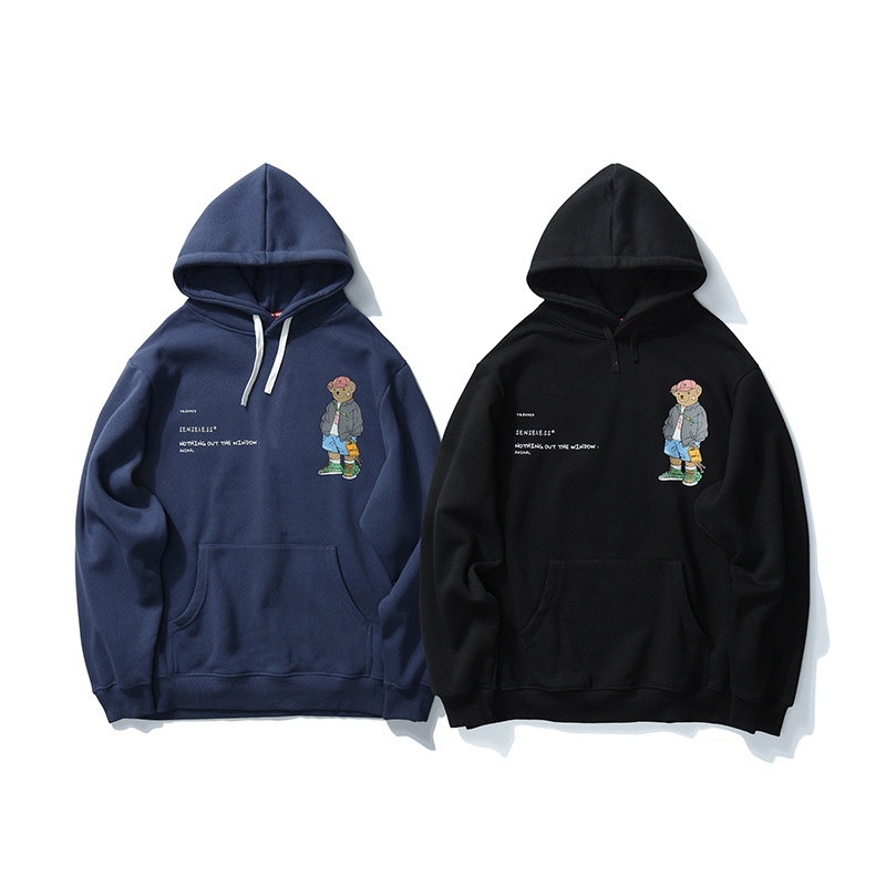 Men's Retro Bear Hooded Sweater Couples Dress