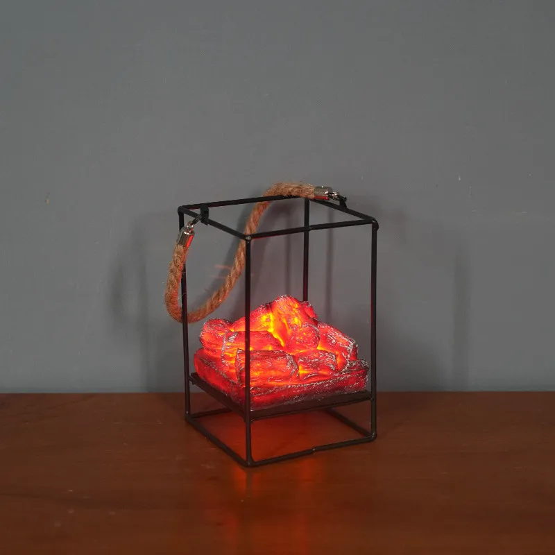 LED Flame Light Home Christmas Halloween Simulated Charcoal Fireplace Lamp – image 5