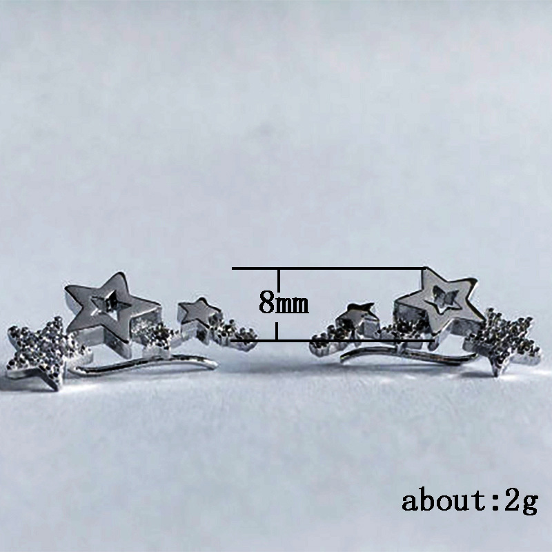 Small  Campus Style Star Earrings Net Red Street Shooting