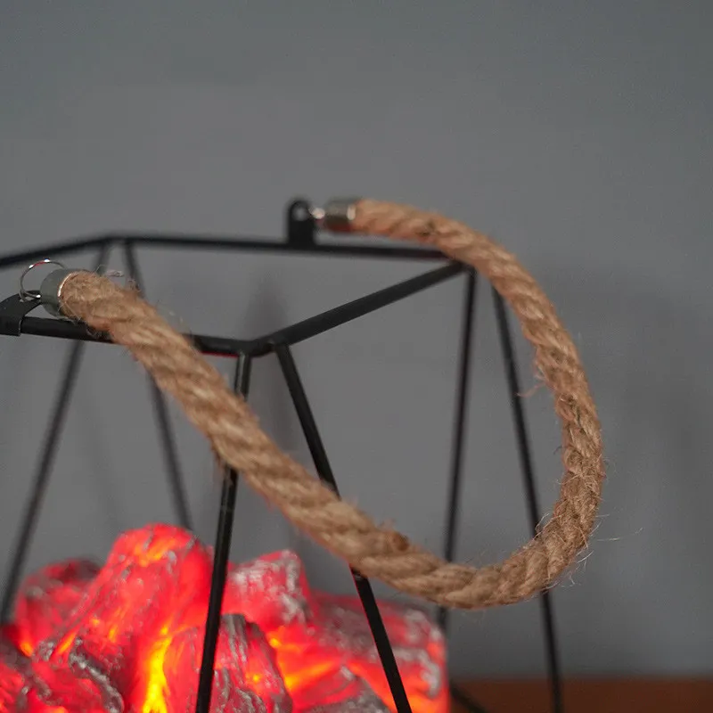 LED Flame Light Home Christmas Halloween Simulated Charcoal Fireplace Lamp – image 3