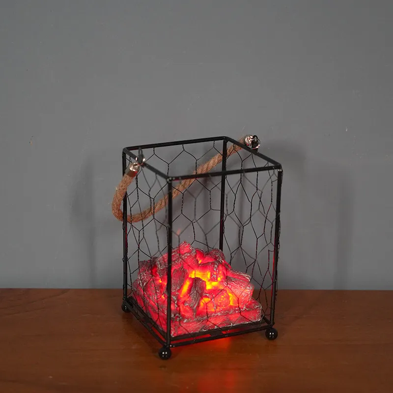LED Flame Light Home Christmas Halloween Simulated Charcoal Fireplace Lamp – image 7