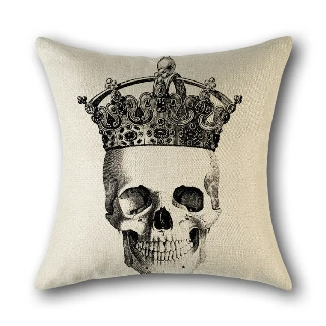 Skull Print Cushion Cotton Cover Sofa Cushion Bed Scandinavian Decorative Pillow Case 1 Style - Shop at LoveMi