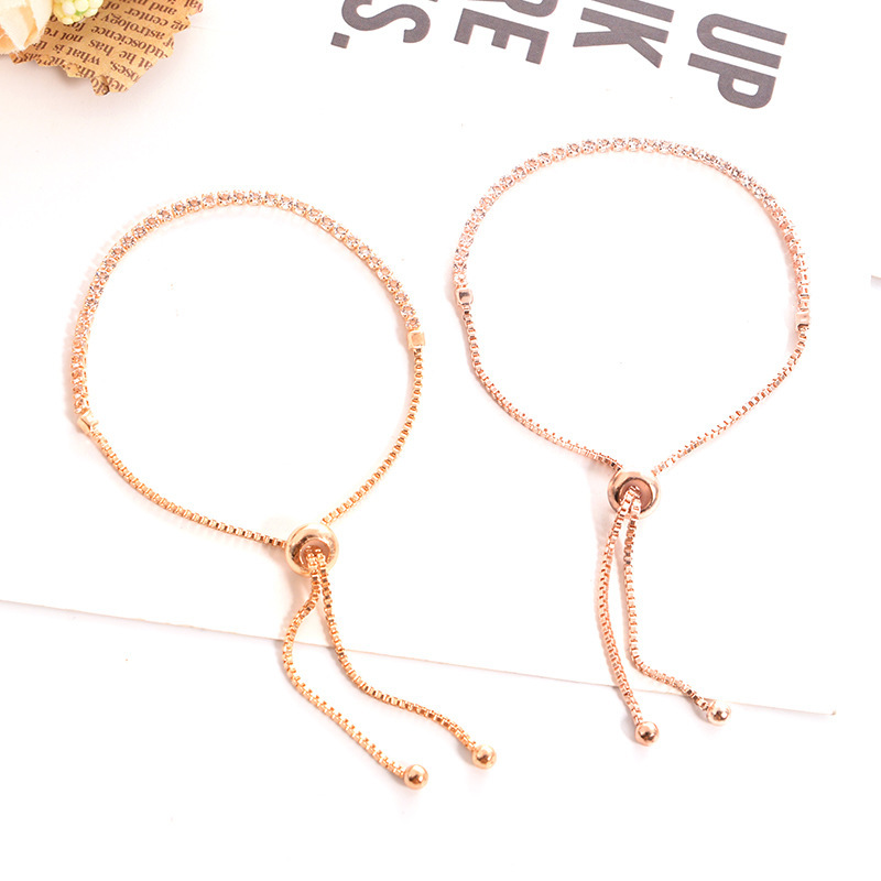 Diamond-Encrusted Crystal Push-Pull Bracelet