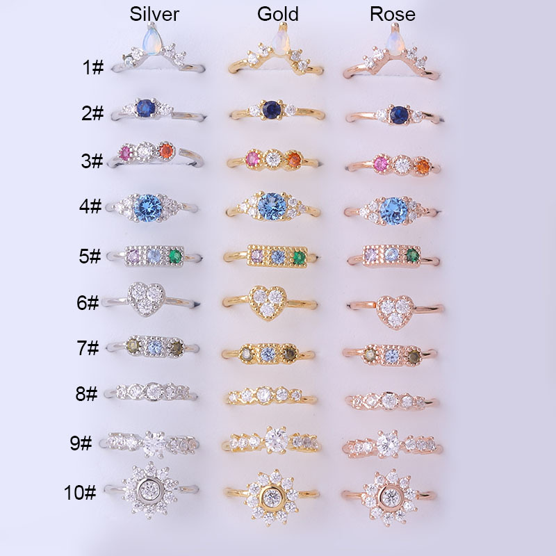 Colored Zircon Nose Rings Popular Piercing Fashion Jewelry