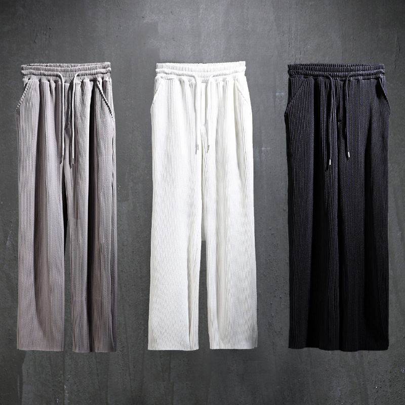Ice Silk Vertical Pants Men's Loose Sports Casual