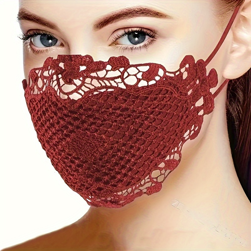 Adjustable lace face mask for women
