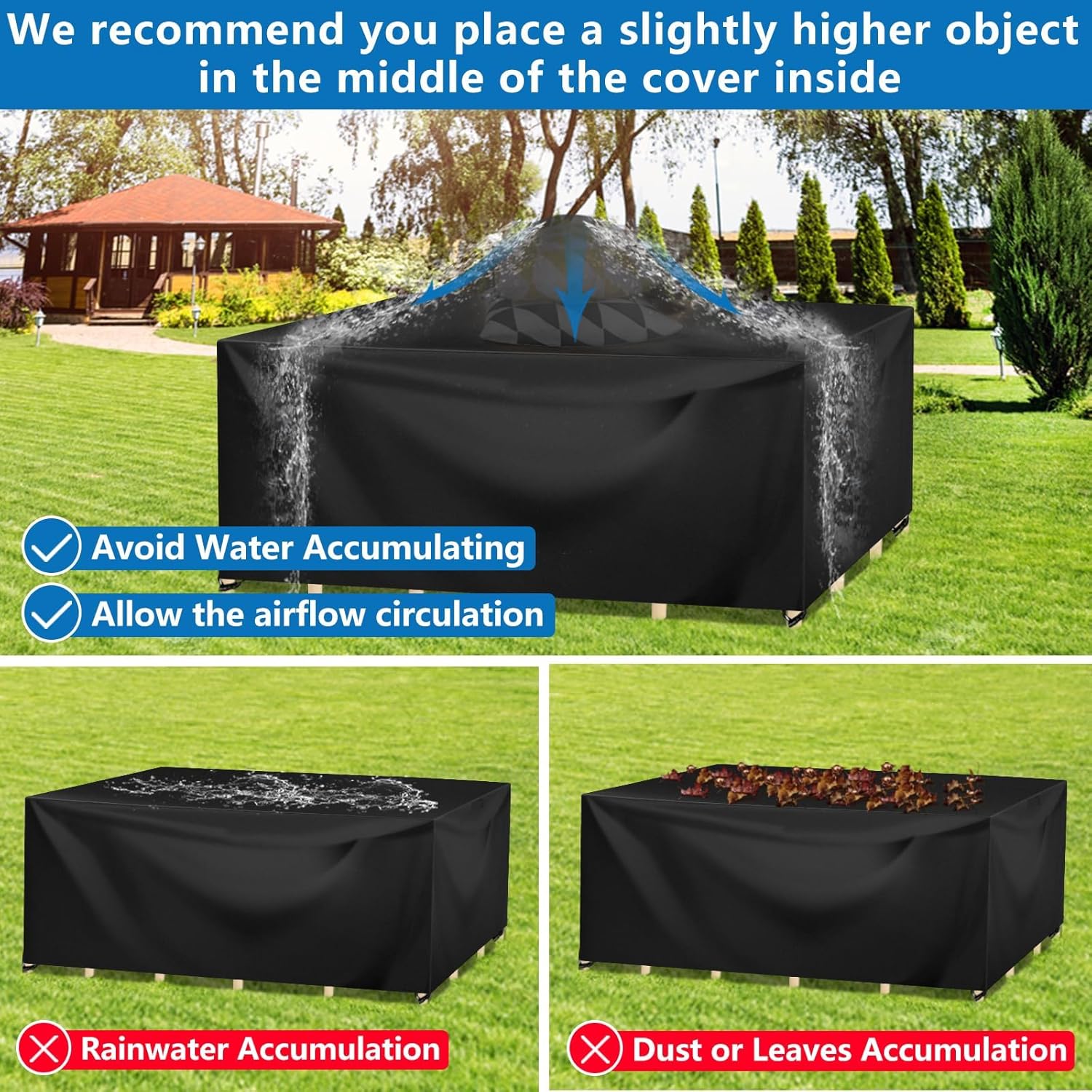 Heavy Duty Waterproof Garden Patio Furniture Cover For Rattan Table Sofa Outdoor