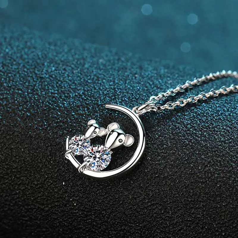 Sterling Silver Mosang Diamond Necklace Pendant
