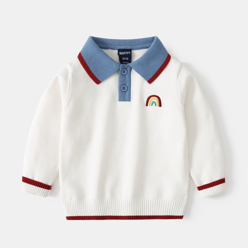 Fashion Boy Sweater Lapel Embroidery — foto 3