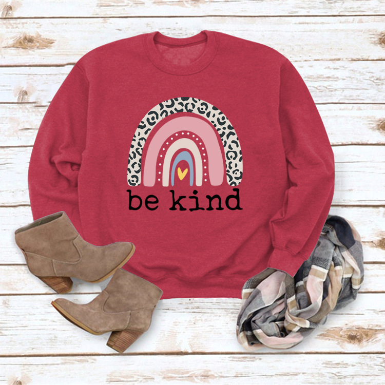 Title 6, Be Kind Rainbow Print Casual Sweater Women