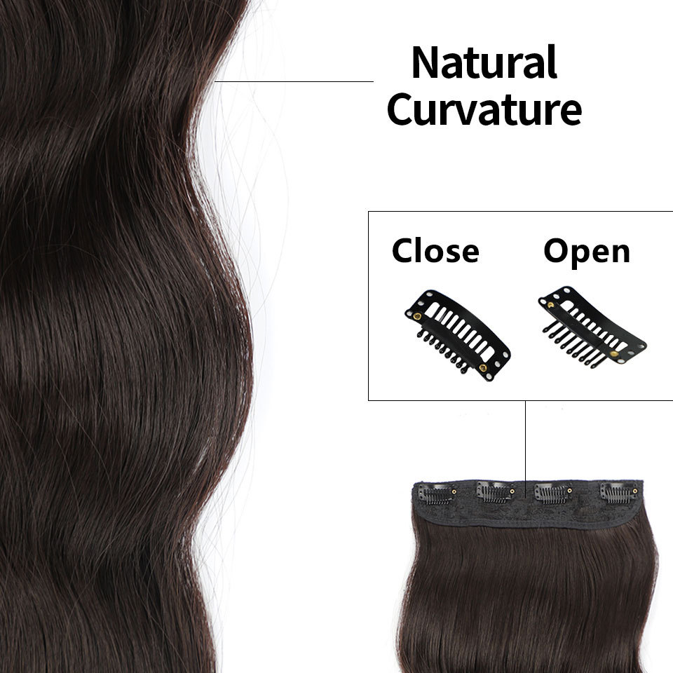 Women's Long Wig Water Ripple Hair Extension Piece 4-piece Set — foto 3