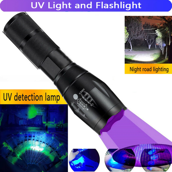 2-in-1 LED Flashlight, Ultraviolet And White Light, Adjustable Focus LED Inspection Light-TK,TMEU For Self-pickup