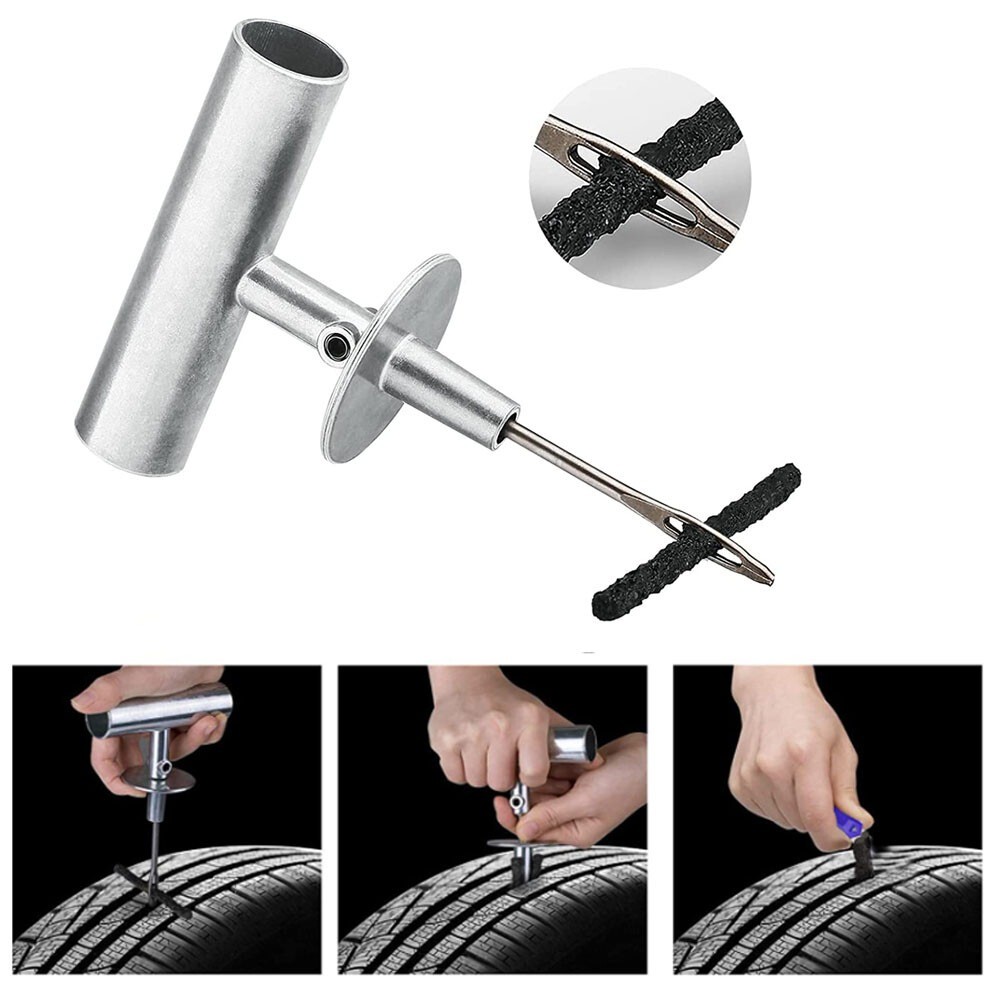 68Pcs Heavy Duty Tyre Puncture Repair Kit Tool Tubeless Car Plug Strips Set — image 7