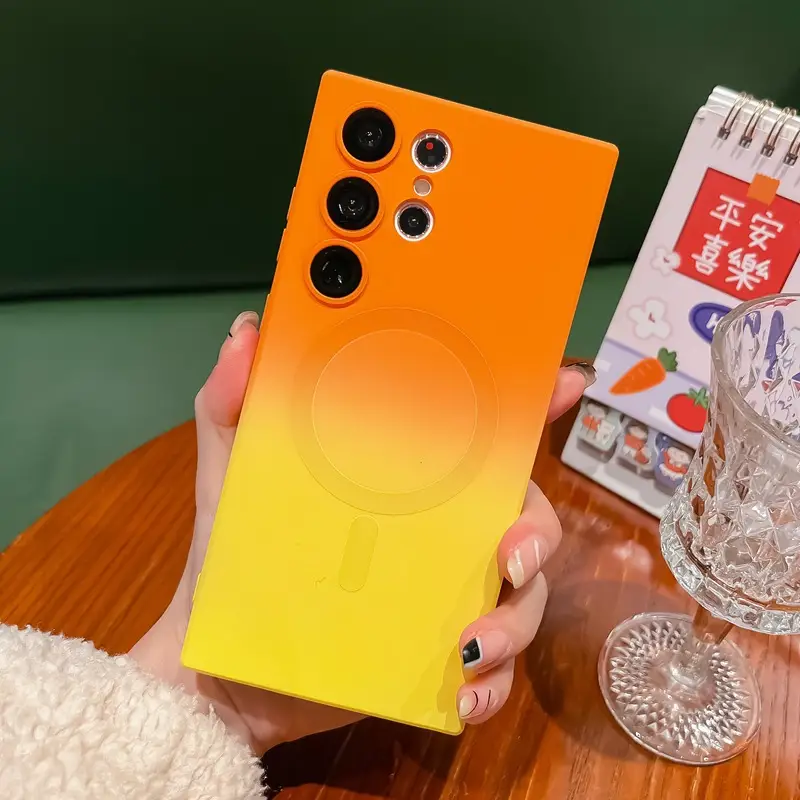 Magnetic Phone Case Liquid Silicone Dual Color