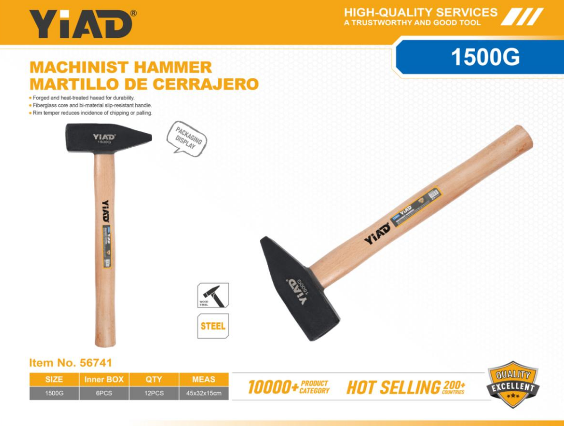 1500G Wood-handled Fitter Hammer-Only Support Self-pickup, And The Free Shipping Price Is An Anti-auction Price