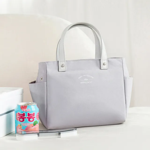 Waterproof Picnic Insulated Lunch Bag Large Capacity Student Grey - Shop at LoveMi