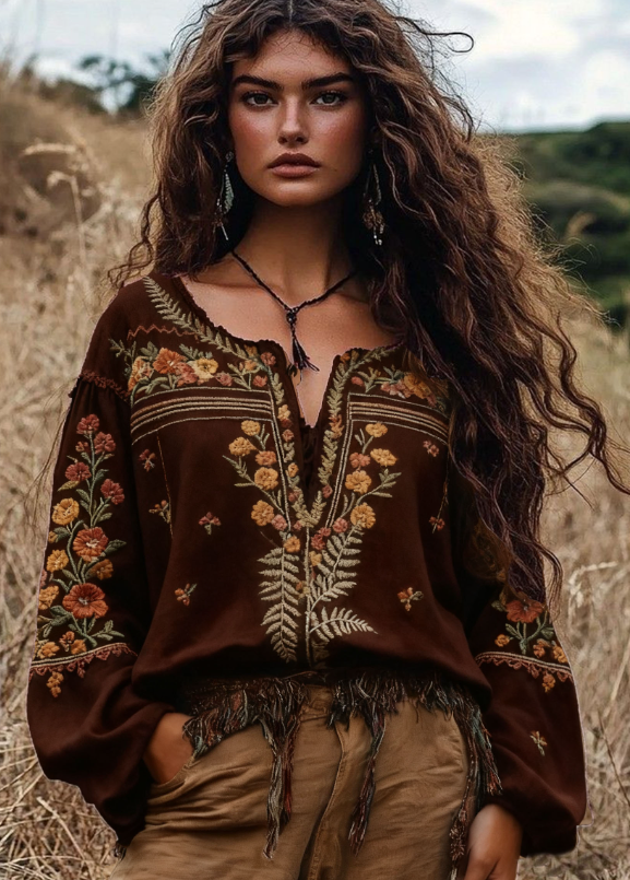 Women's Bohemian Retro Floral T-Shirt