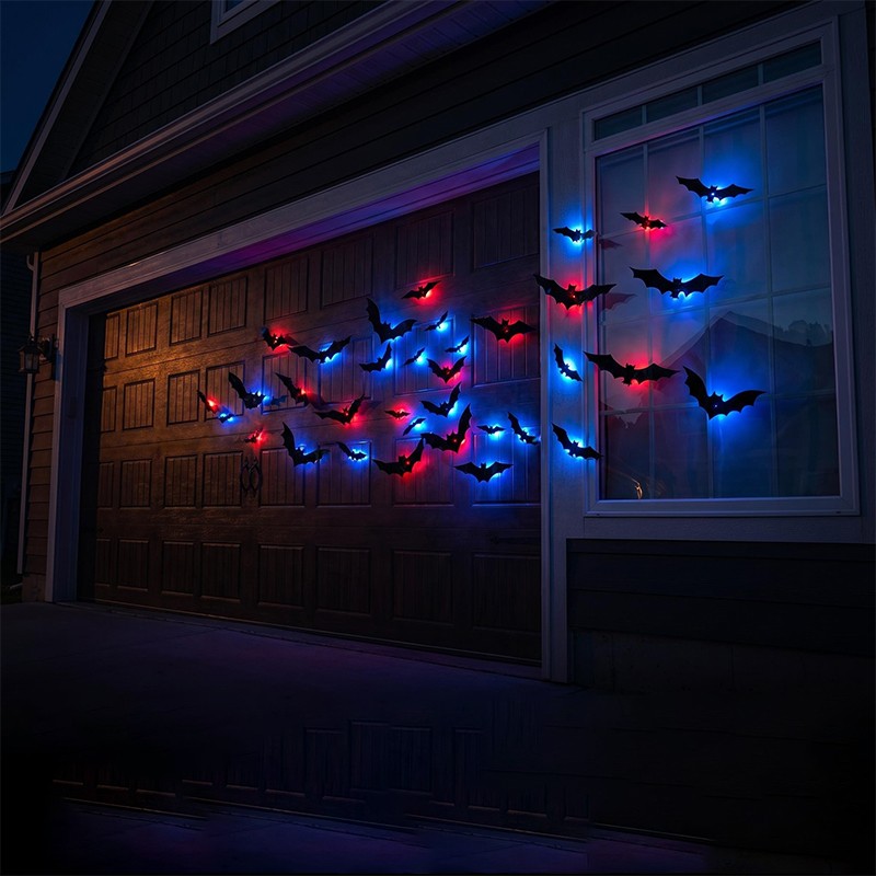 12-36pcs Bats Wall Decor Halloween Decorations 3D Realistic