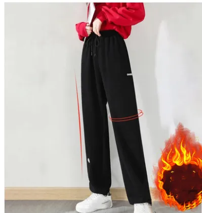 Casual Sports Pants Girls Spring Autumn Summer Clothes 8733Black Plus Velvet - Shop at LoveMi