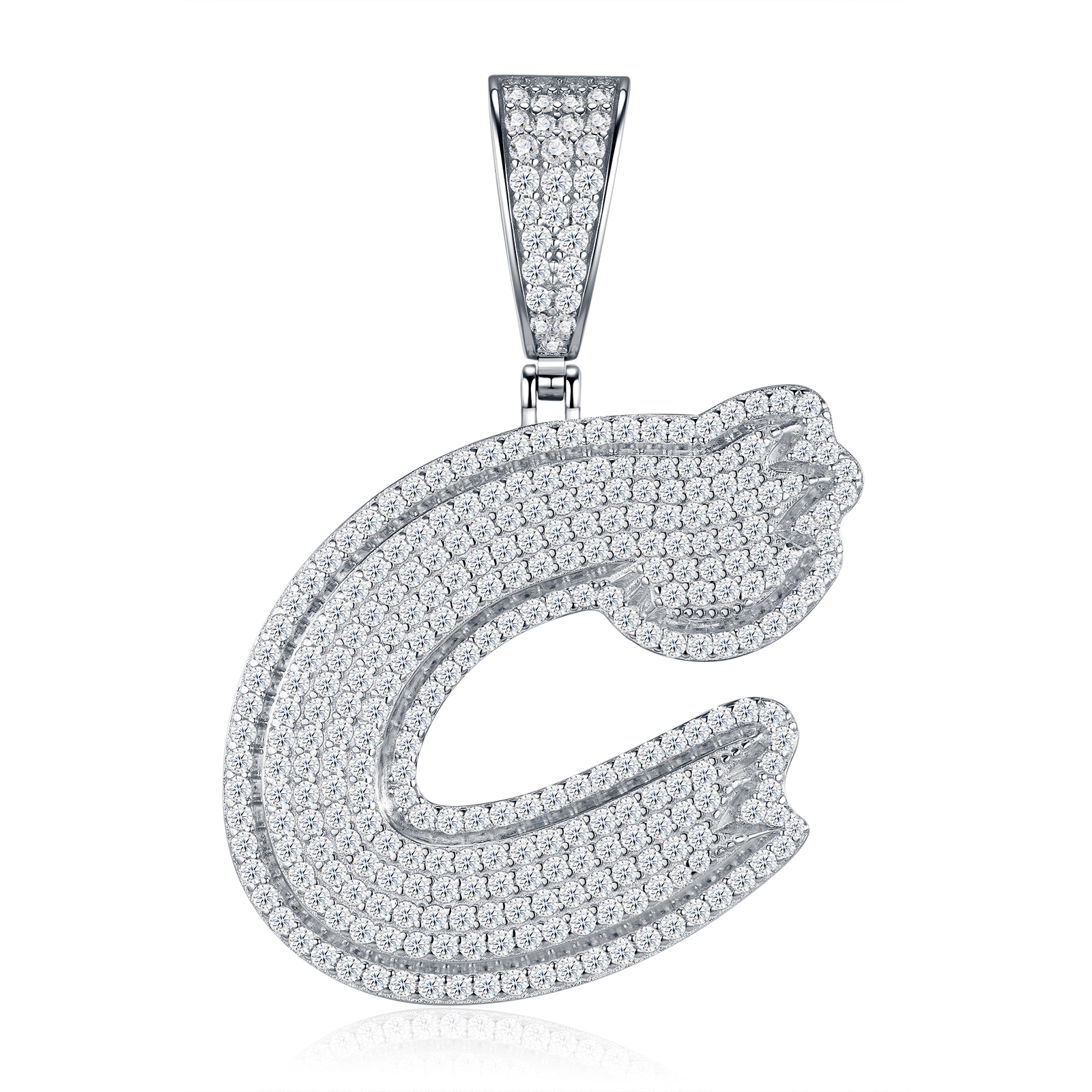 Fashion Design 26 Letters - C Set With Top Quality Morganite In Luxurious Fashion And Mid-Prive Mode Jewelry Silver Pendant Necklace, Made Of S925 Silver Electroplated With Platinum. - Image 1