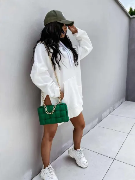 Autumn Long sleeved Solid Color Hooded Sweater White - Shop at LoveMi