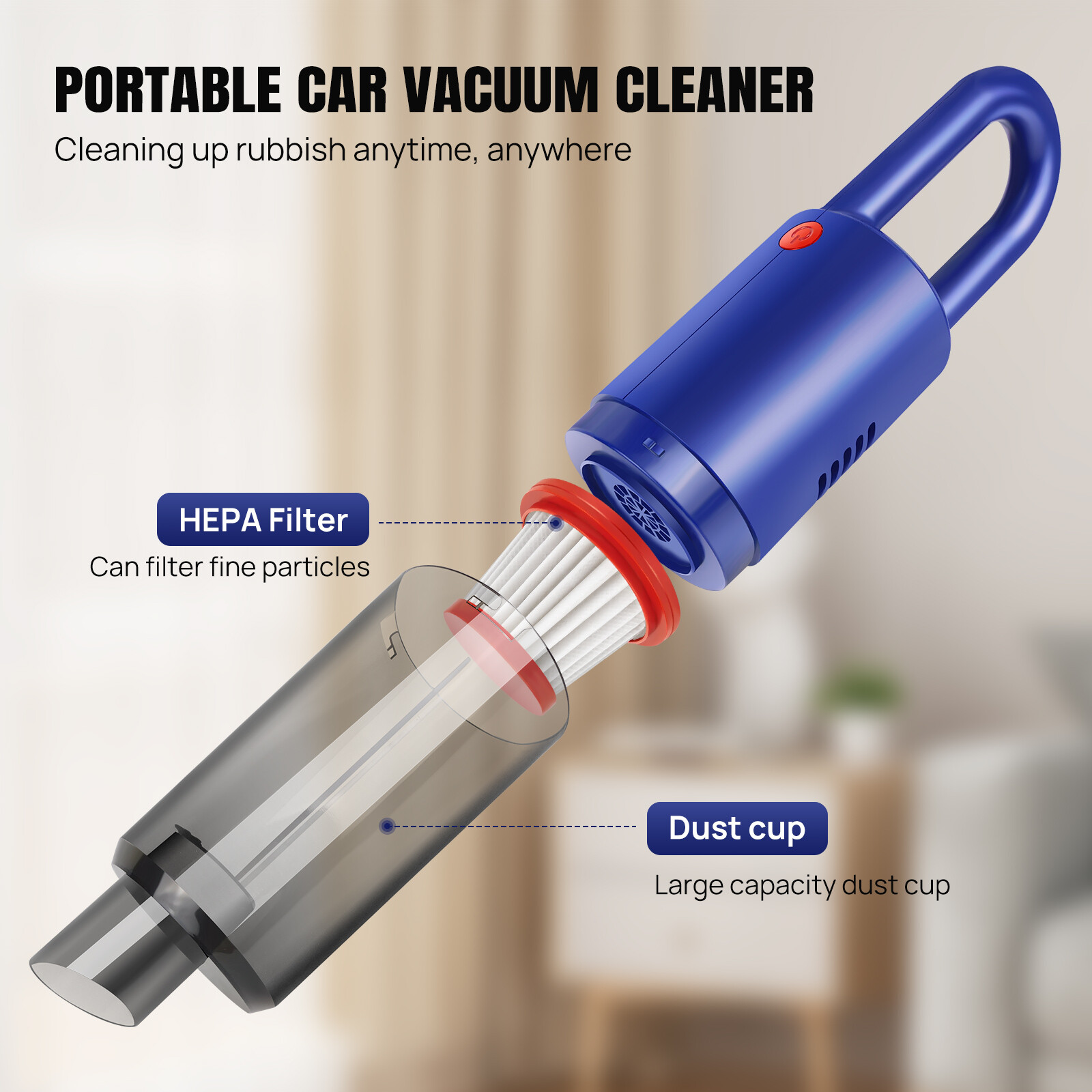 Cordless Handheld Car Vacuum Cleaner Wet Dry Powerful Strong Suction Cleaning — image 9