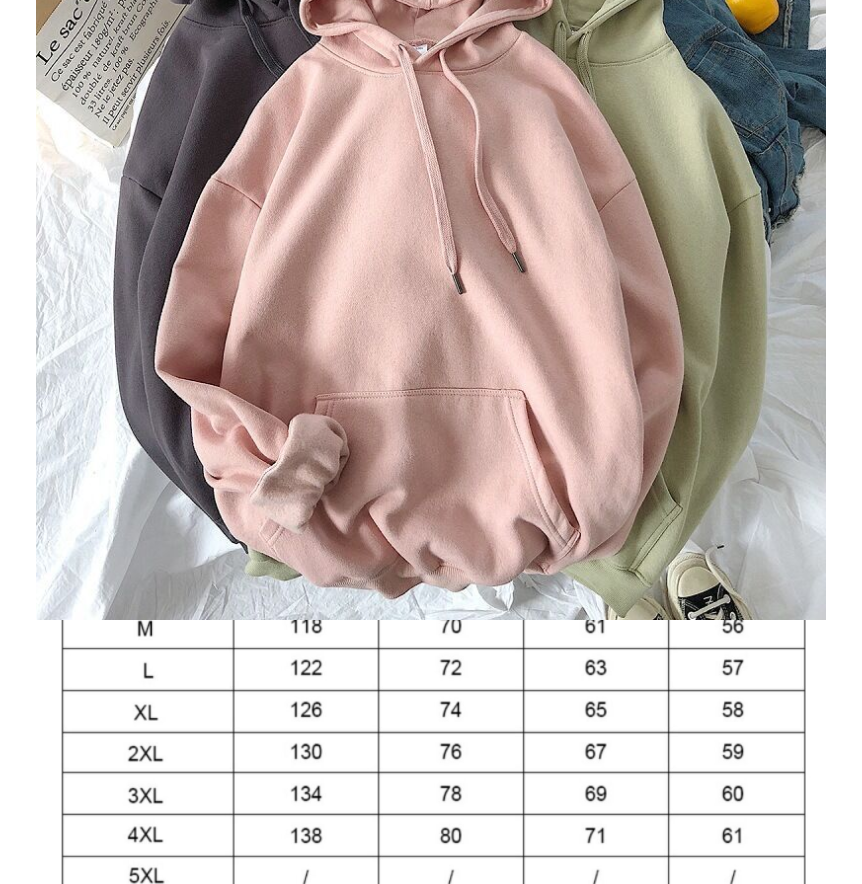 Title 1, Effen kleur hoodie met fleece gevoerd Losse cas...