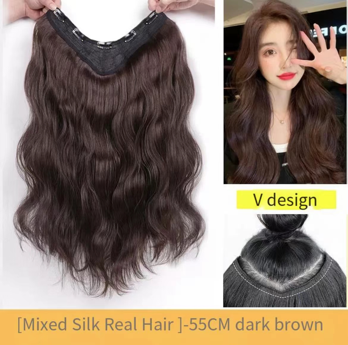 Women's Curly Long Wig Piece Is Fluffy And Invisible — foto 4