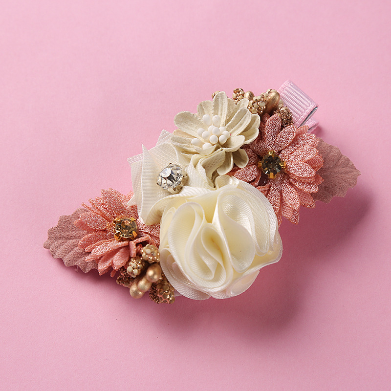 New Three-dimensional Flower Children's Pearl Hair Clip