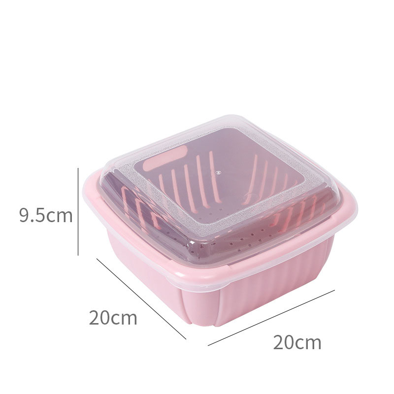 Title 4, Household Double-layer Drain Basket With Lid