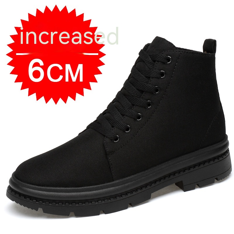 Title 6, High-top Canvas Shoes Elevator Shoes 8CM Casual