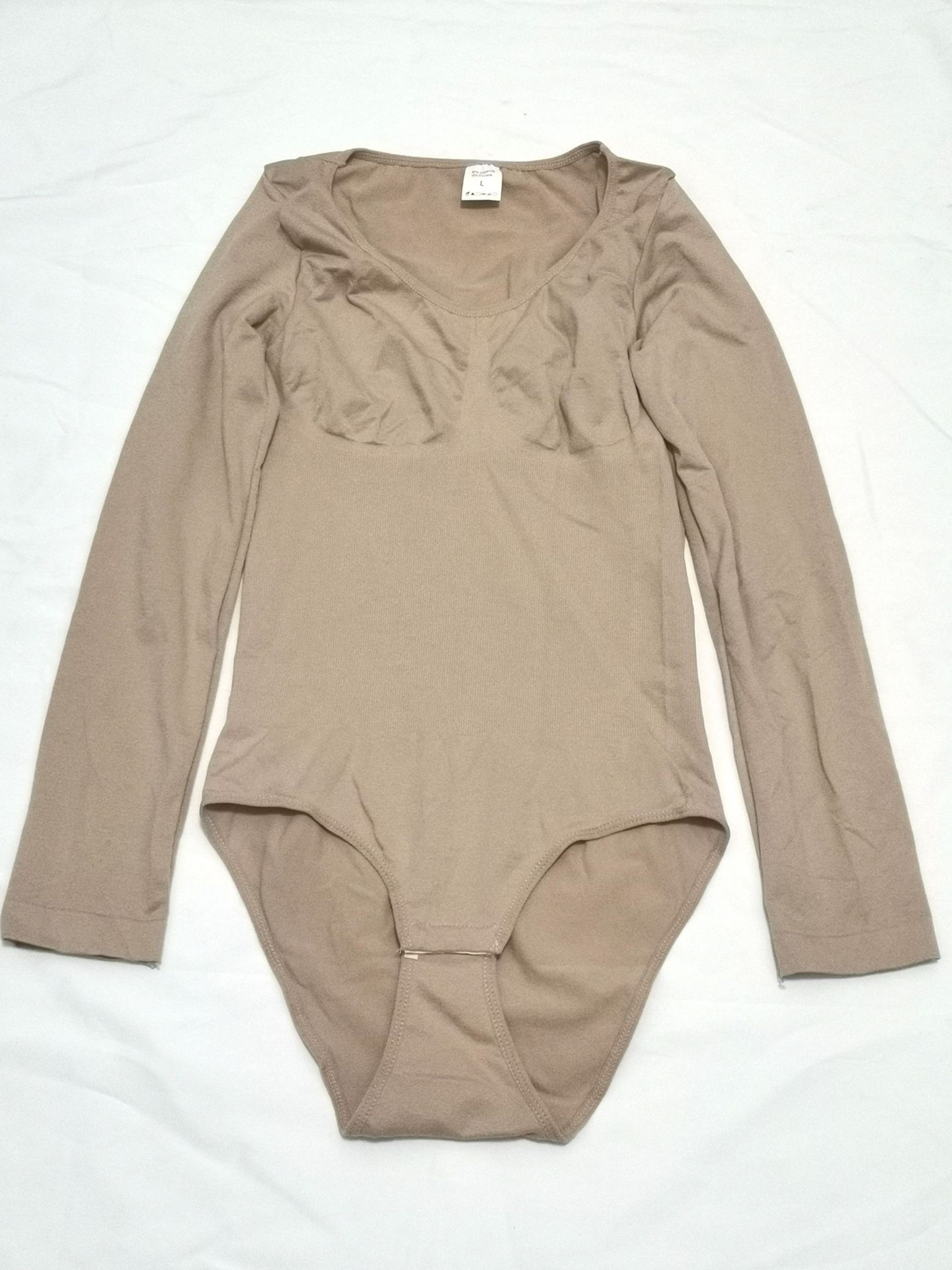 Large Hip Lifting Long sleeved Seamless Bodysuit Jumpsuit Colour Of Skin L - Shop at LoveMi
