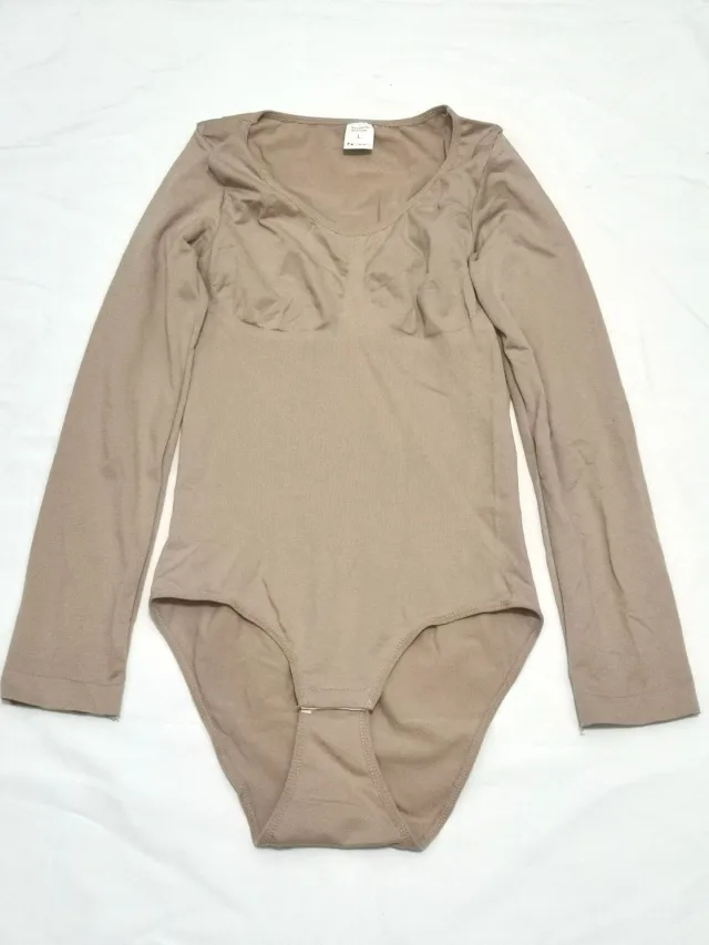 Large Hip Lifting Long sleeved Seamless Bodysuit Jumpsuit Colour Of Skin M - Shop at LoveMi