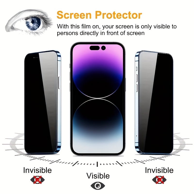 8pcs For Special Privacy Film, 4 Privacy Films 4 Lens Protectors HD Definition Front View 0.01s Lightning Touch Response 180 Protection Against Peeping, Anti Scratch, Anti-Smudge