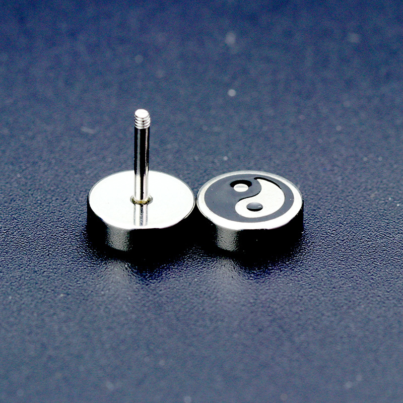 New Titanium Steel Men's Gossip Array Earrings Stainless Steel Jewelry