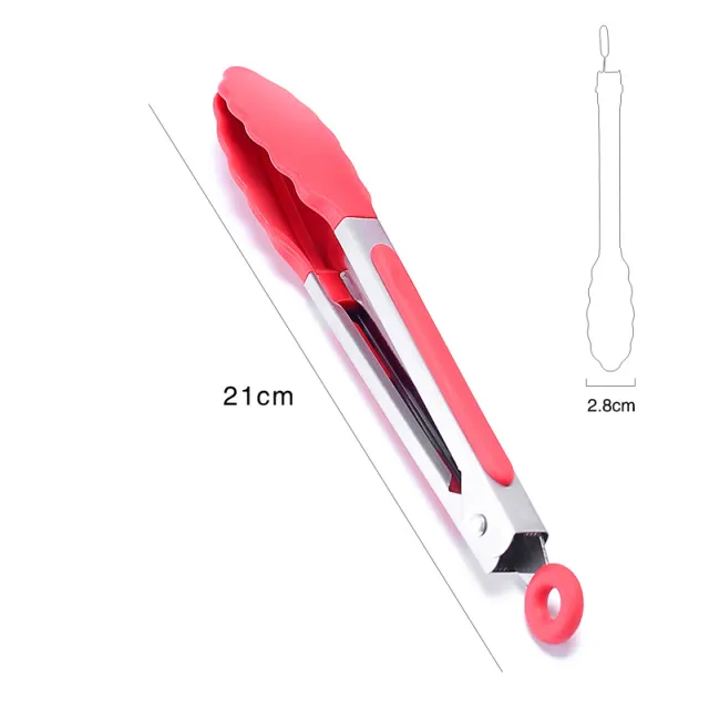 Heat Resistant Kitchen Tongs U Taste Silicone Cooking Tong With Firm Sealed Non Stick Rubber Tips & Silicon Coated Stainless Steel Handle & Smooth ... Red - Shop at LoveMi