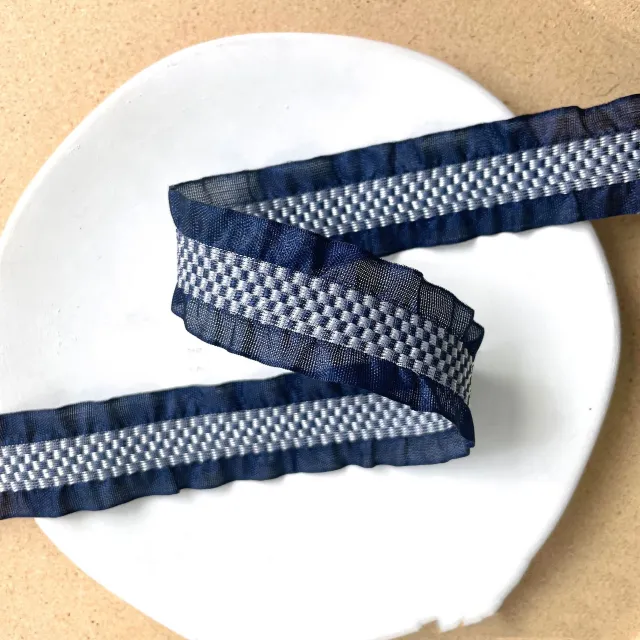 Silk Colored Ribbons Bow Hair Accessories DIY Material Navy Blue - Shop at LoveMi