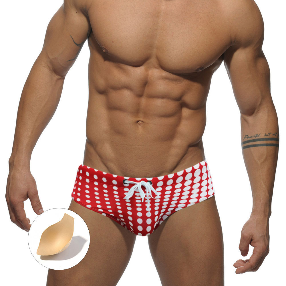 Printed Swimwear Briefs Bathing Suit With Pad Beach Short Sports Homme Swim