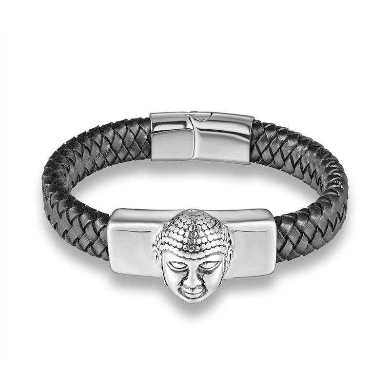 Title 7, Stainless Steel Lion Head Fashion Hand-woven Me...